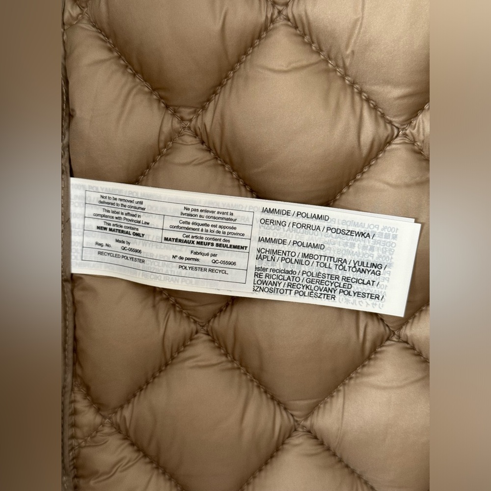 MANGO quilted vest size Small gold classic beige fall winter - Picture 5 of 9